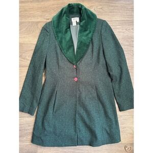 Apart Impressions Vintage‎ Womens Green Dress Coat Long Blazer Size 8
